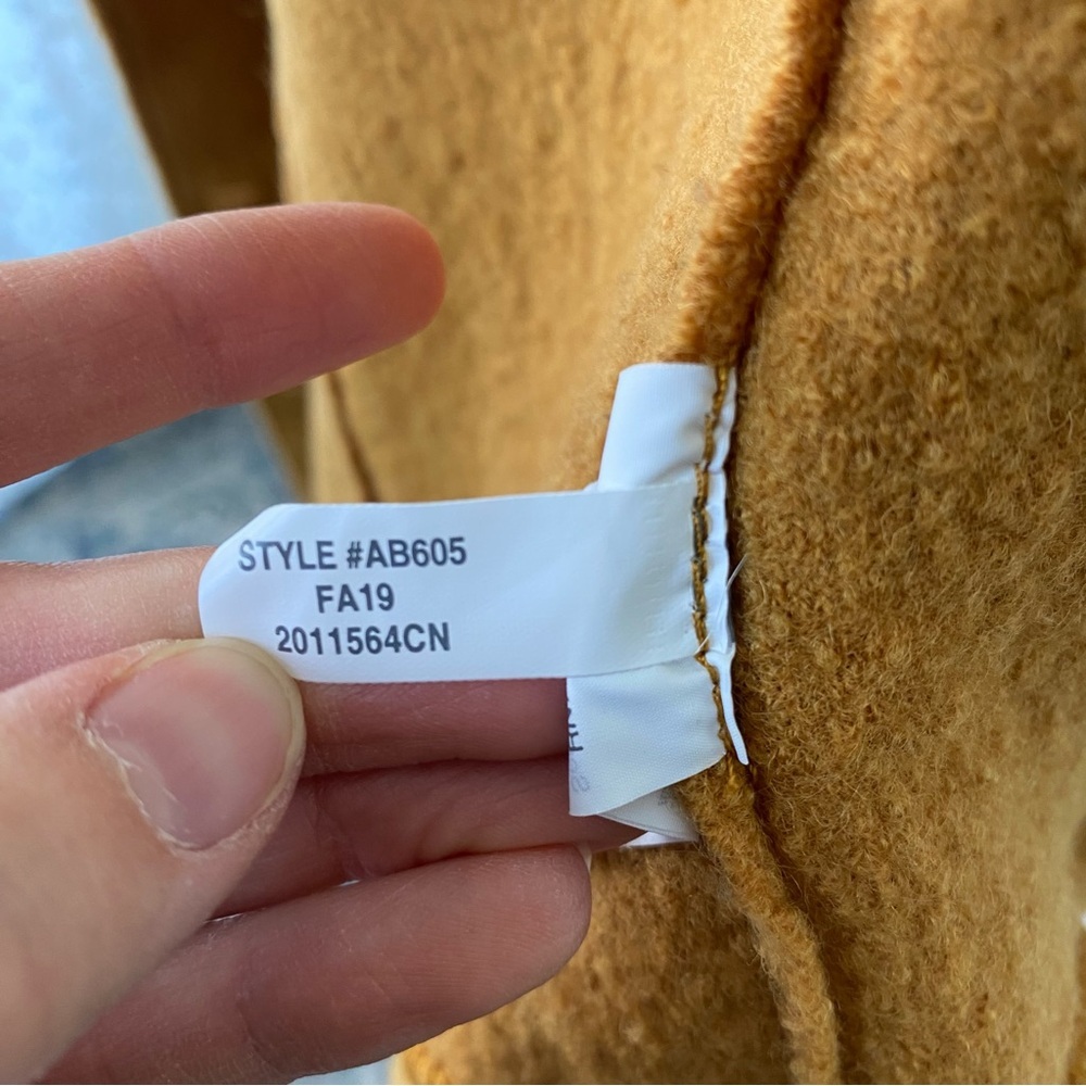 J Crew Womens Italian Boiled Wool Double Breasted Peacoat Jacket Yellow Size 4 - Picture 12 of 13
